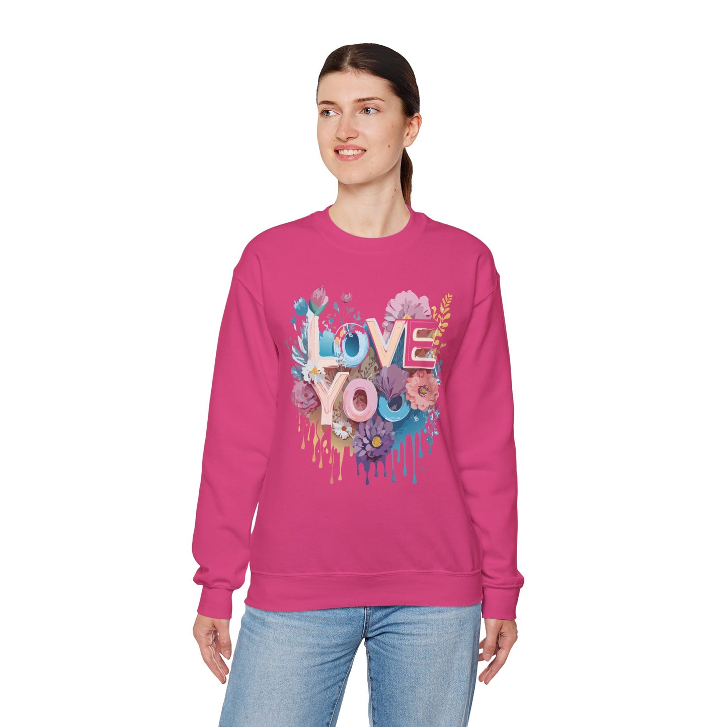 Floral Love Sweatshirt, Valentine's Day Sweatshirt, Love Flower Sweatshirt