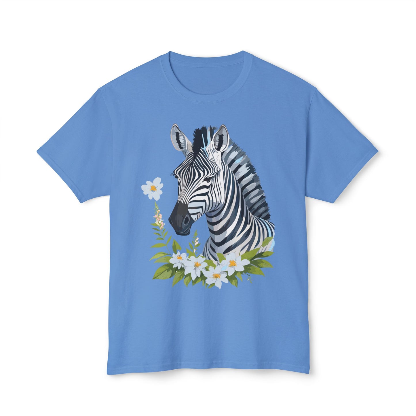 Zebra T-Shirt, Vintage Zebra Tee, Floral Tees, Zebra Art Design Shirt, Tee Shirt with Zebra 1