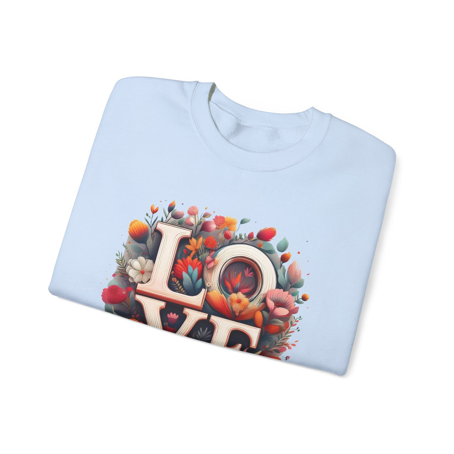 Floral Love Sweatshirt, Valentine's Day Sweatshirt, Love Flower Sweatshirt