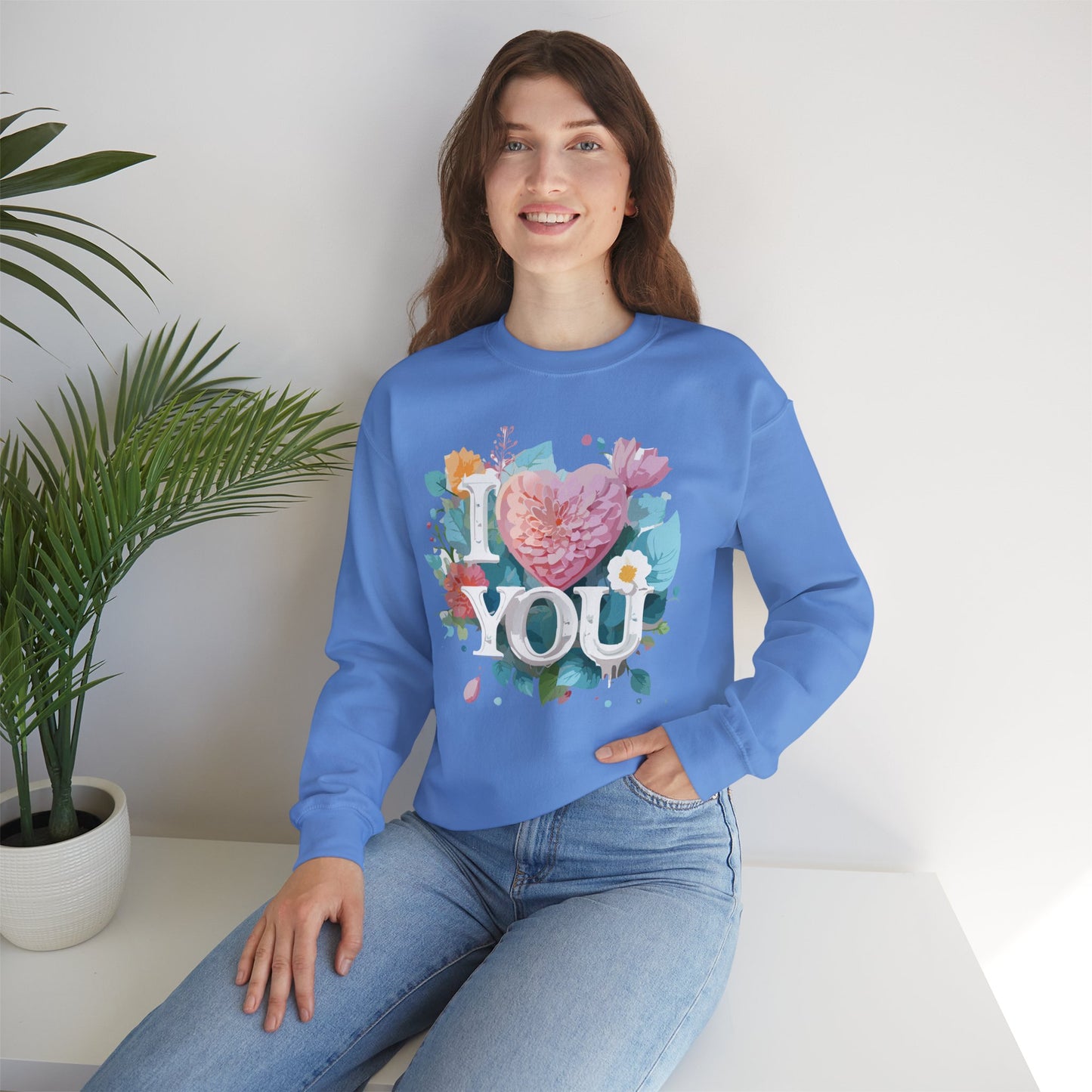 Floral Love Sweatshirt, Valentine's Day Sweatshirt, Love Flower Sweatshirt