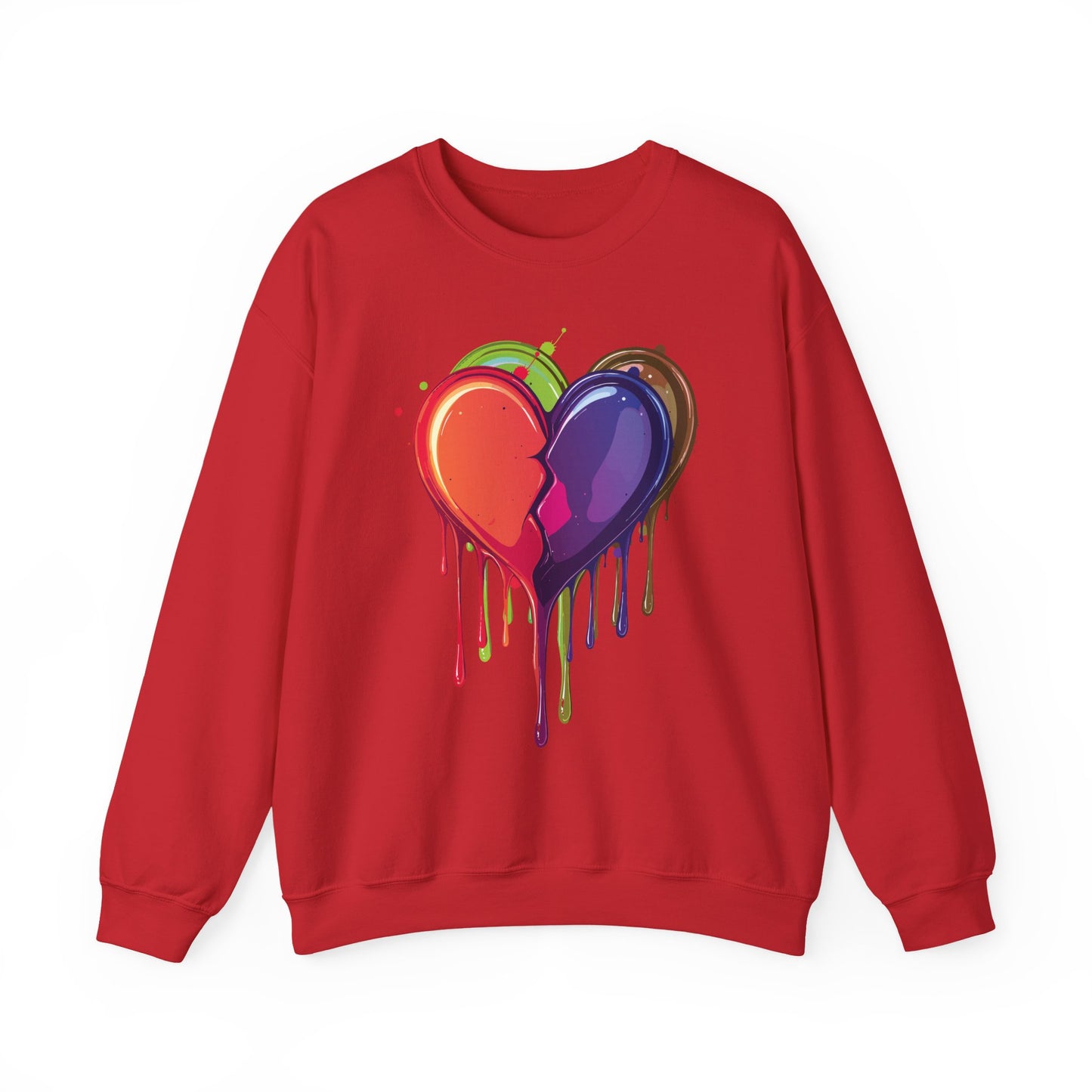 Double Bleeding Heart Sweatshirt, Big Heart Sweatshirt, Love Sweatshirt, Valentine's Day Sweatshirt, Heart Sweatshirt 119