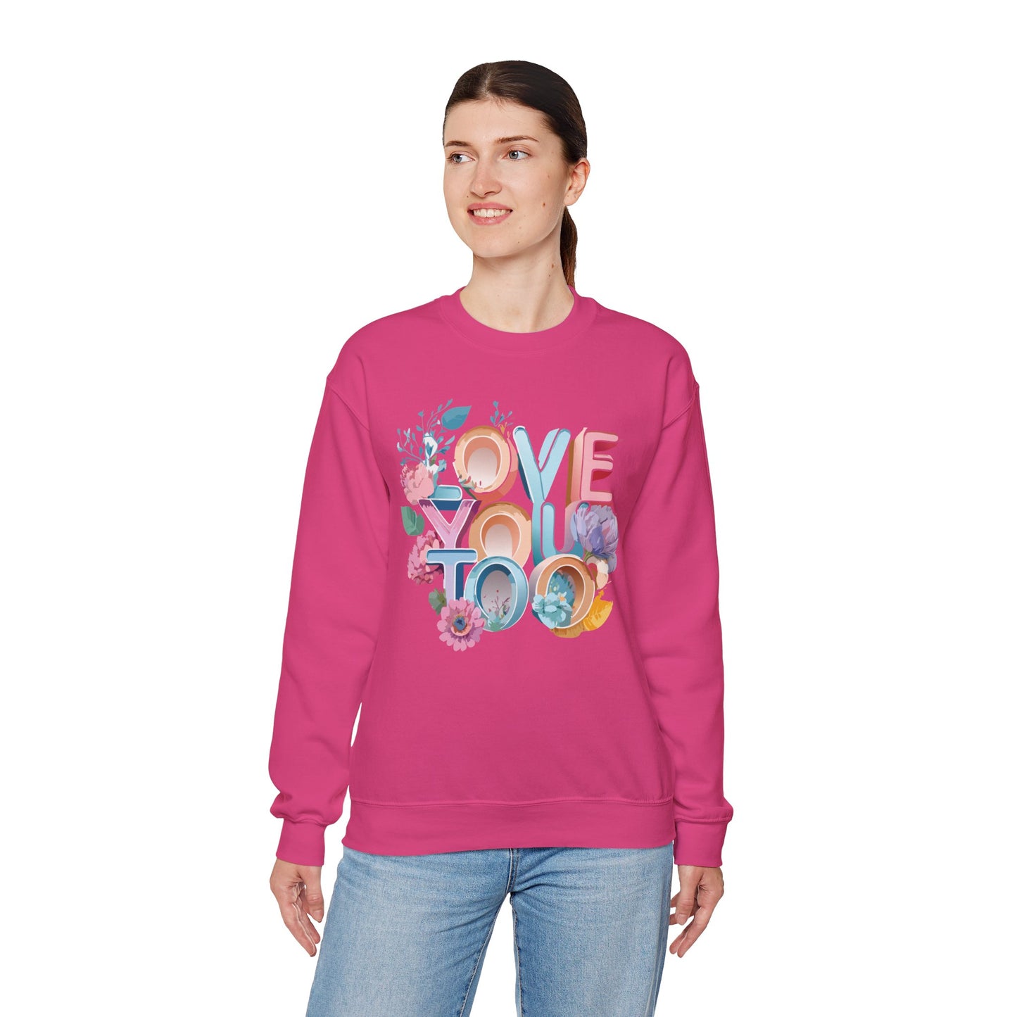 Floral Love Sweatshirt, Valentine's Day Sweatshirt, Love Flower Sweatshirt