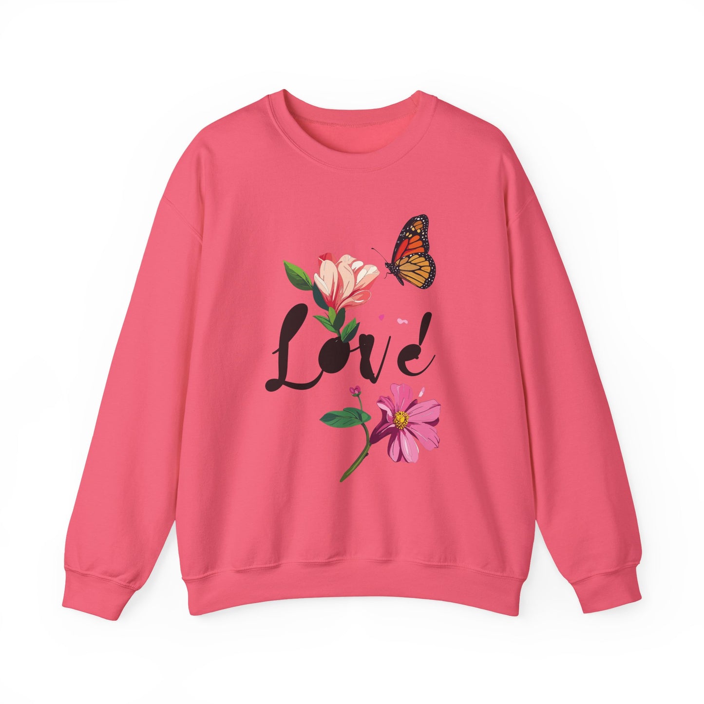 Floral Love Sweatshirt, Floral Butterfly Sweatshirt, Love Sweatshirt, Valentine's Day Sweatshirt, Floral Sweatshirt 120