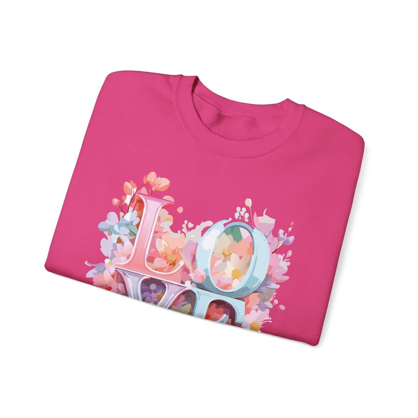 Floral Love Sweatshirt, Valentine's Day Sweatshirt, Love Flower Sweatshirt