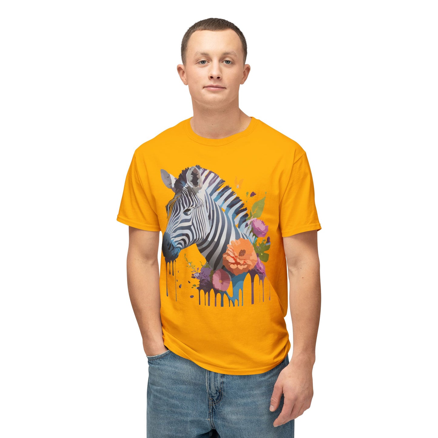 Zebra T-Shirt, Vintage Zebra Tee, Floral Tees, Zebra Art Design Shirt, Tee Shirt with Zebra 9