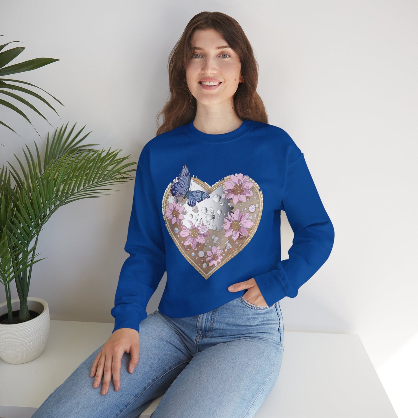 Floral Heart Sweatshirt, Floral Love Sweatshirt, Valentine's Day Sweatshirt, Heart Floral Sweatshirt
