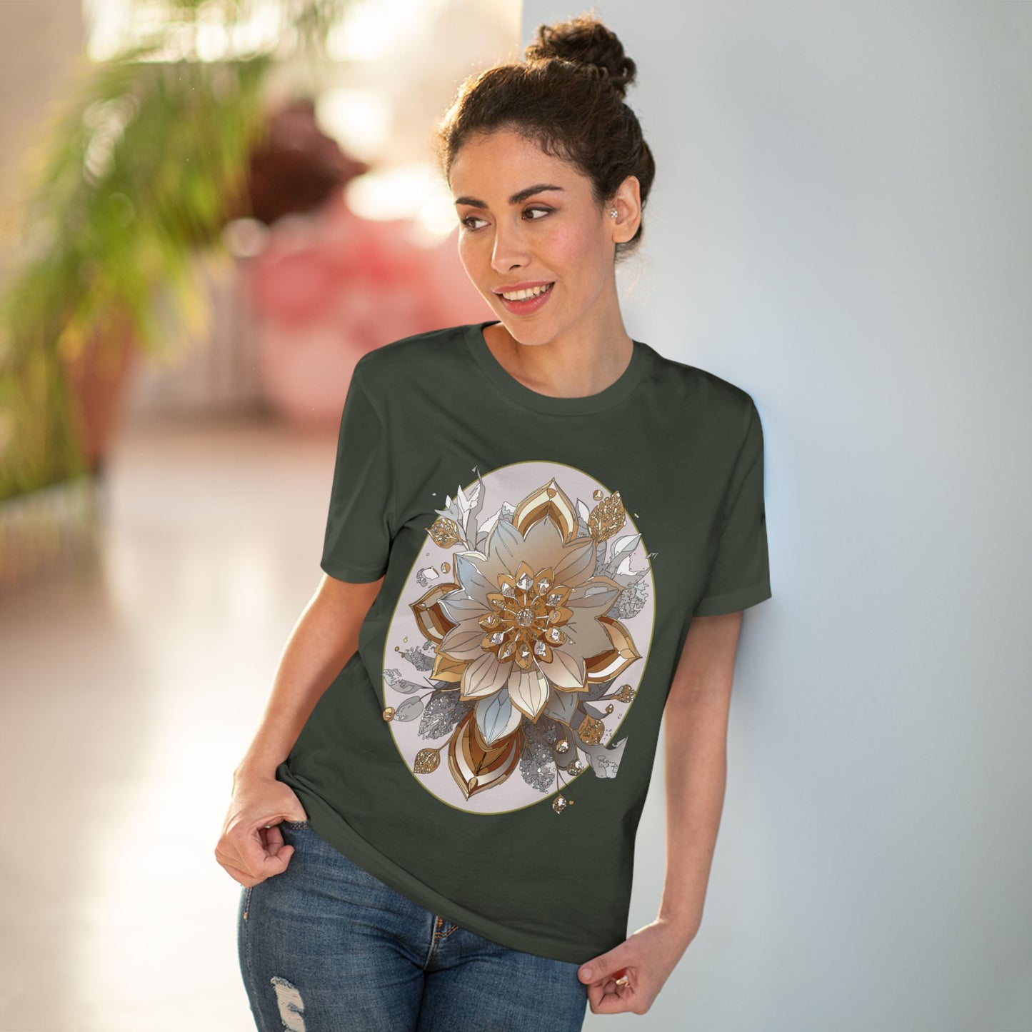 Organic T-shirt with Flower