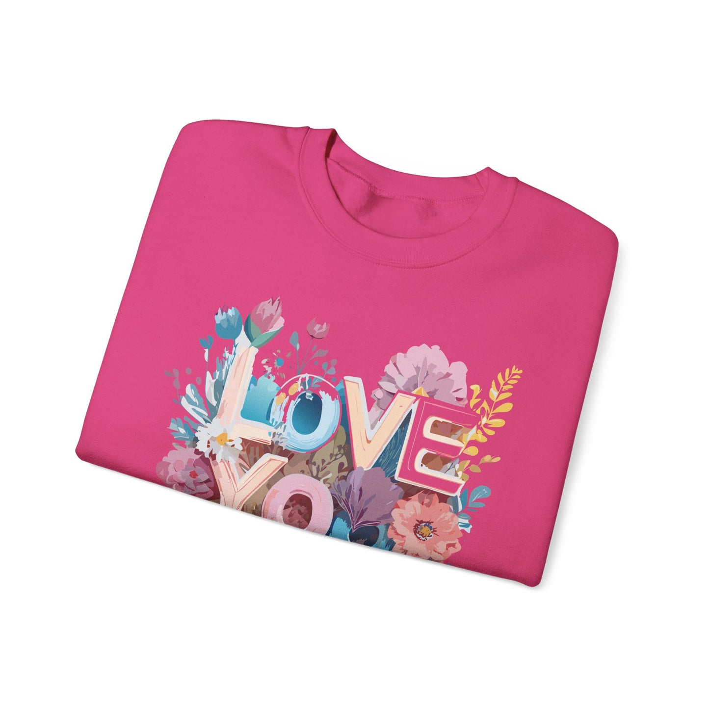 Floral Love Sweatshirt, Valentine's Day Sweatshirt, Love Flower Sweatshirt