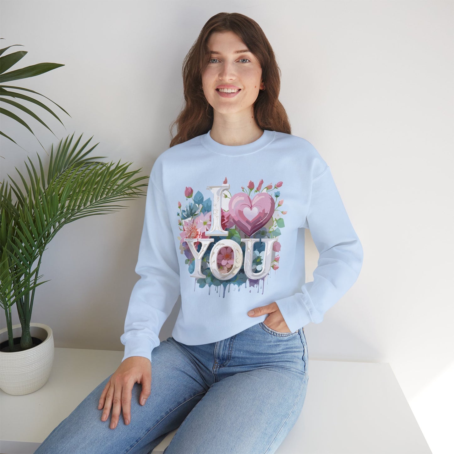 Floral Love Sweatshirt, Valentine's Day Sweatshirt, Love Flower Sweatshirt