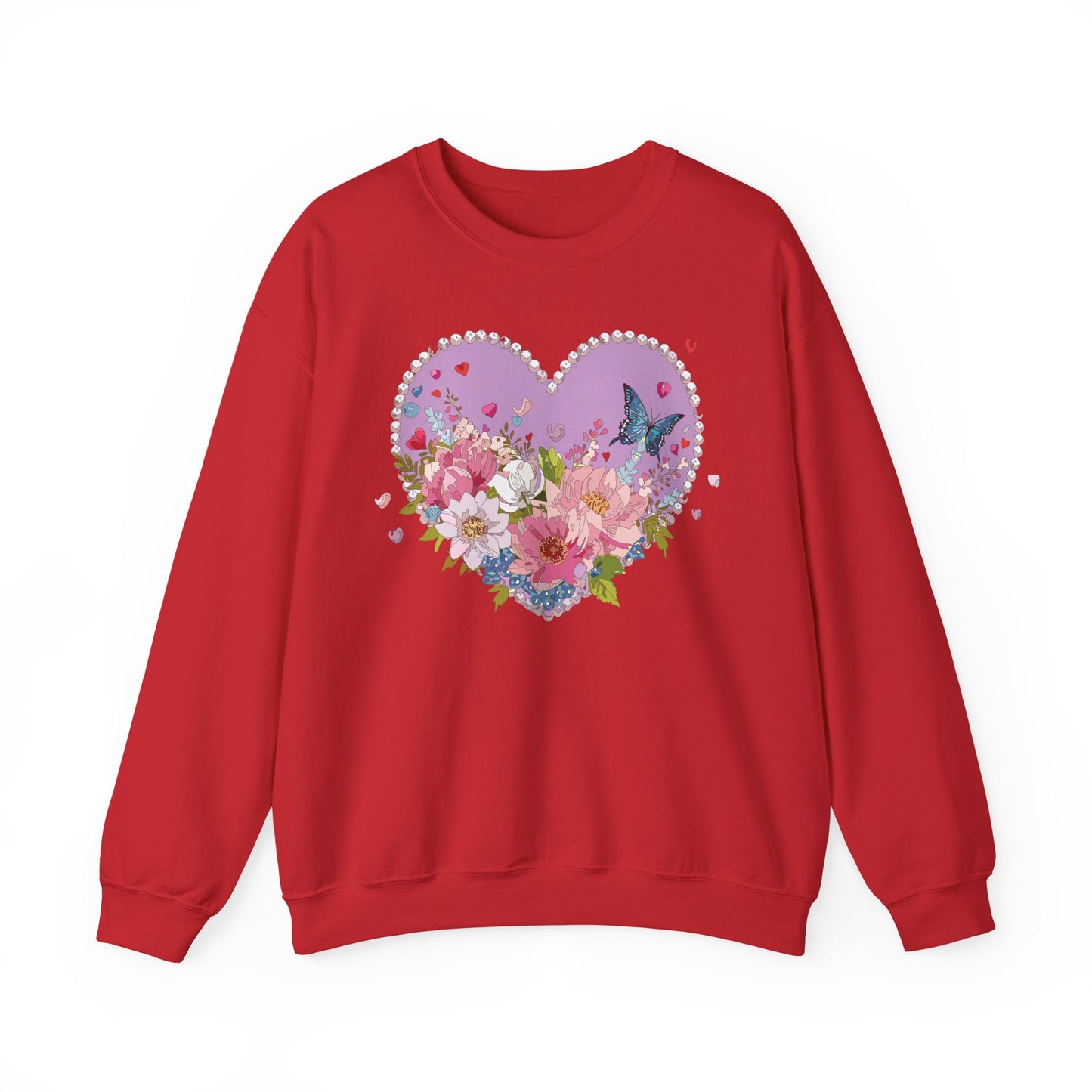 Floral Heart Sweatshirt, Floral Love Sweatshirt, Valentine's Day Sweatshirt, Heart Floral Sweatshirt