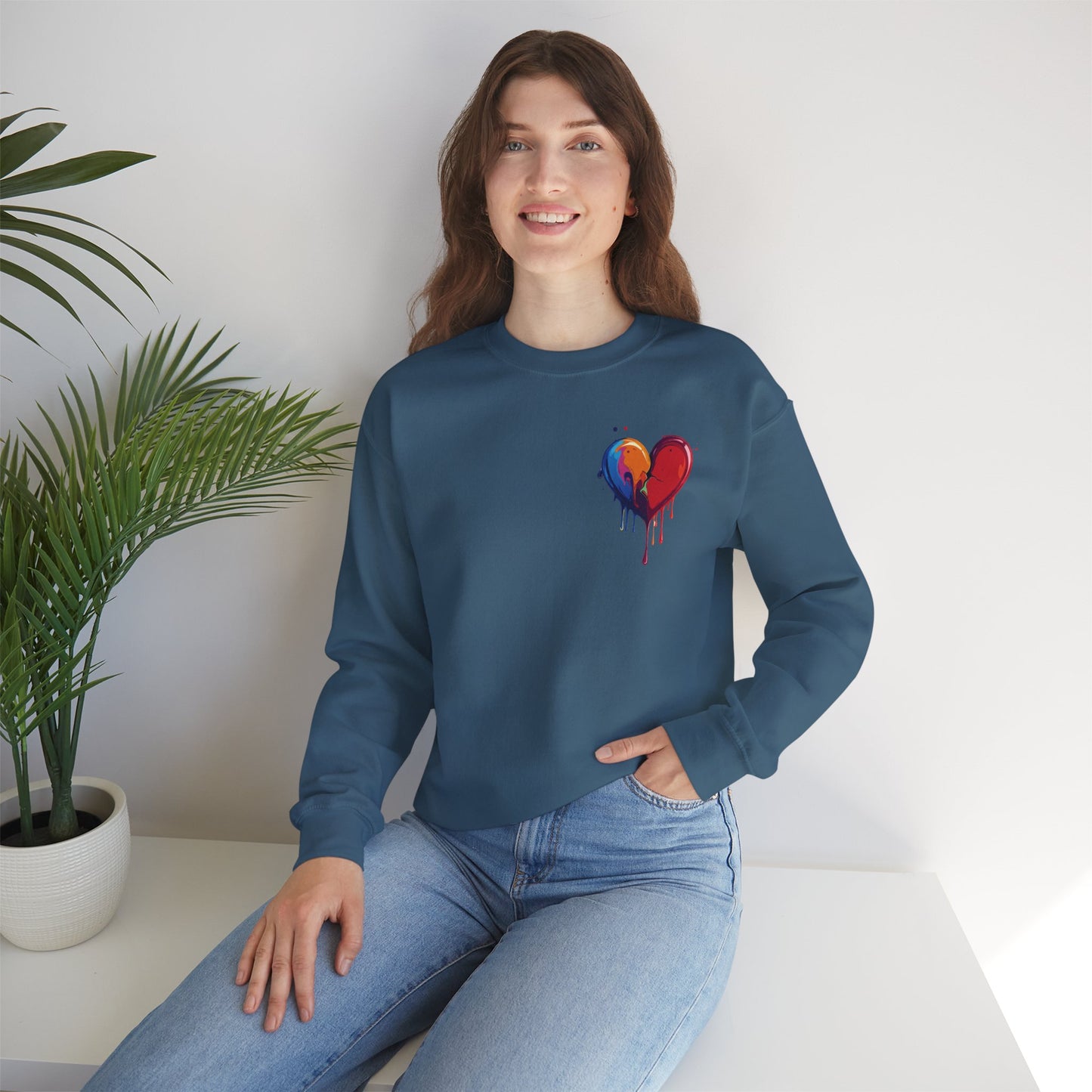 Small Bleeding Heart Sweatshirt, Small Heart Sweatshirt, Valentine's Day Sweatshirt, Heart Sweatshirt 117