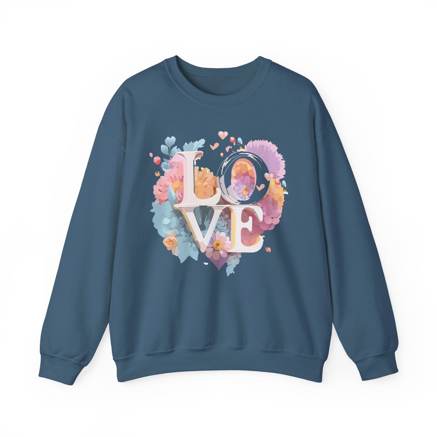 Floral Love Sweatshirt, Valentine's Day Sweatshirt, Love Flower Sweatshirt