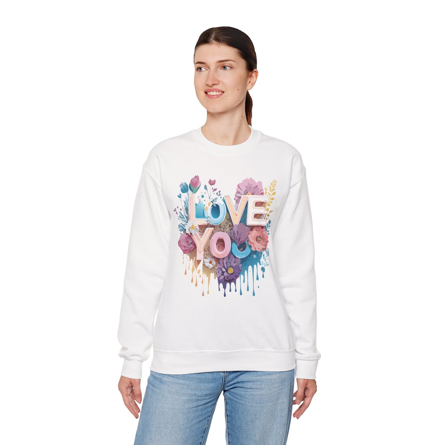 Floral Love Sweatshirt, Valentine's Day Sweatshirt, Love Flower Sweatshirt