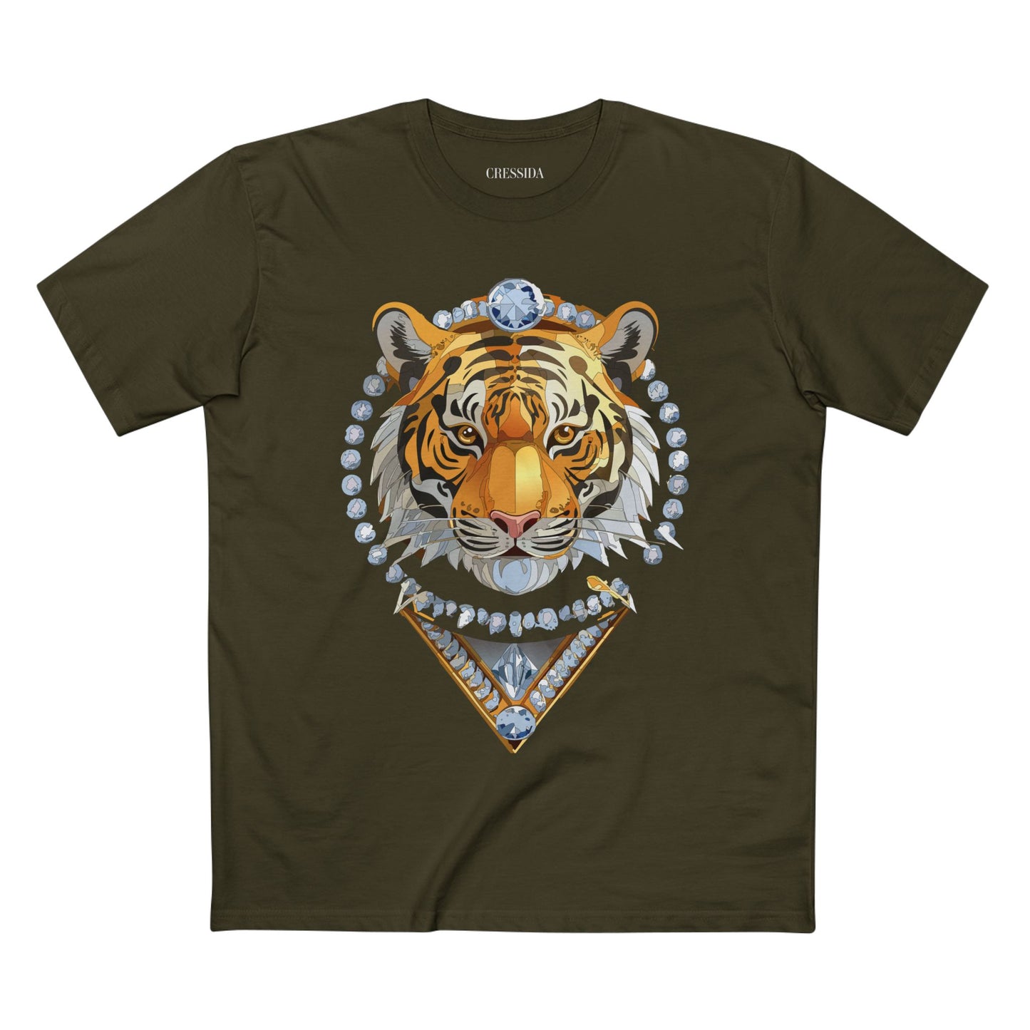 Unisex Premium Cotton Tee Shirt Featuring Antique Animal Medallion Art