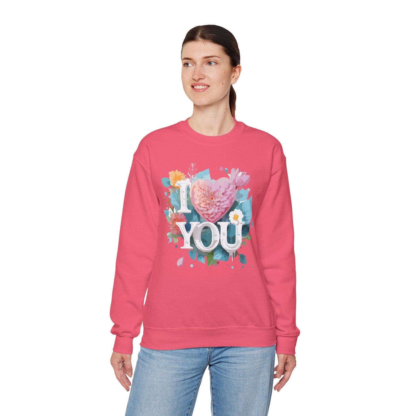 Floral Love Sweatshirt, Valentine's Day Sweatshirt, Love Flower Sweatshirt