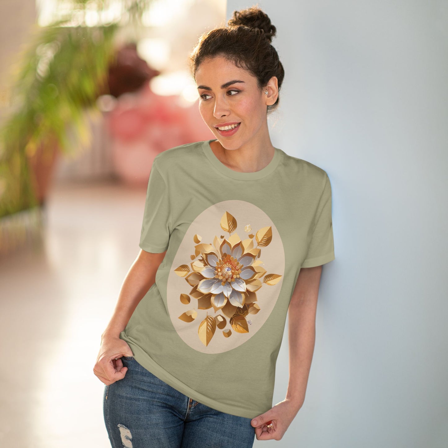 Organic T-shirt with Flower