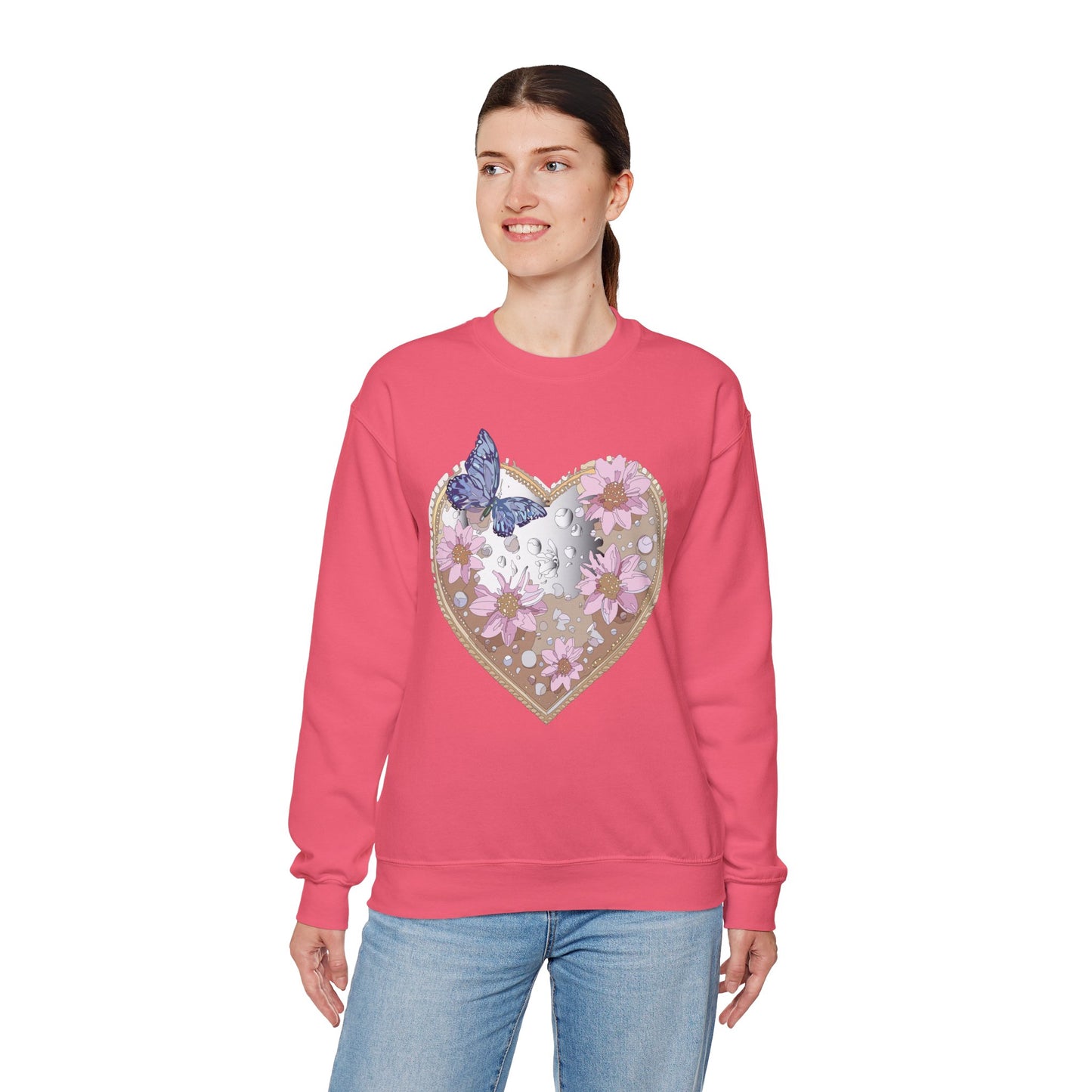 Floral Heart Sweatshirt, Floral Love Sweatshirt, Valentine's Day Sweatshirt, Heart Floral Sweatshirt