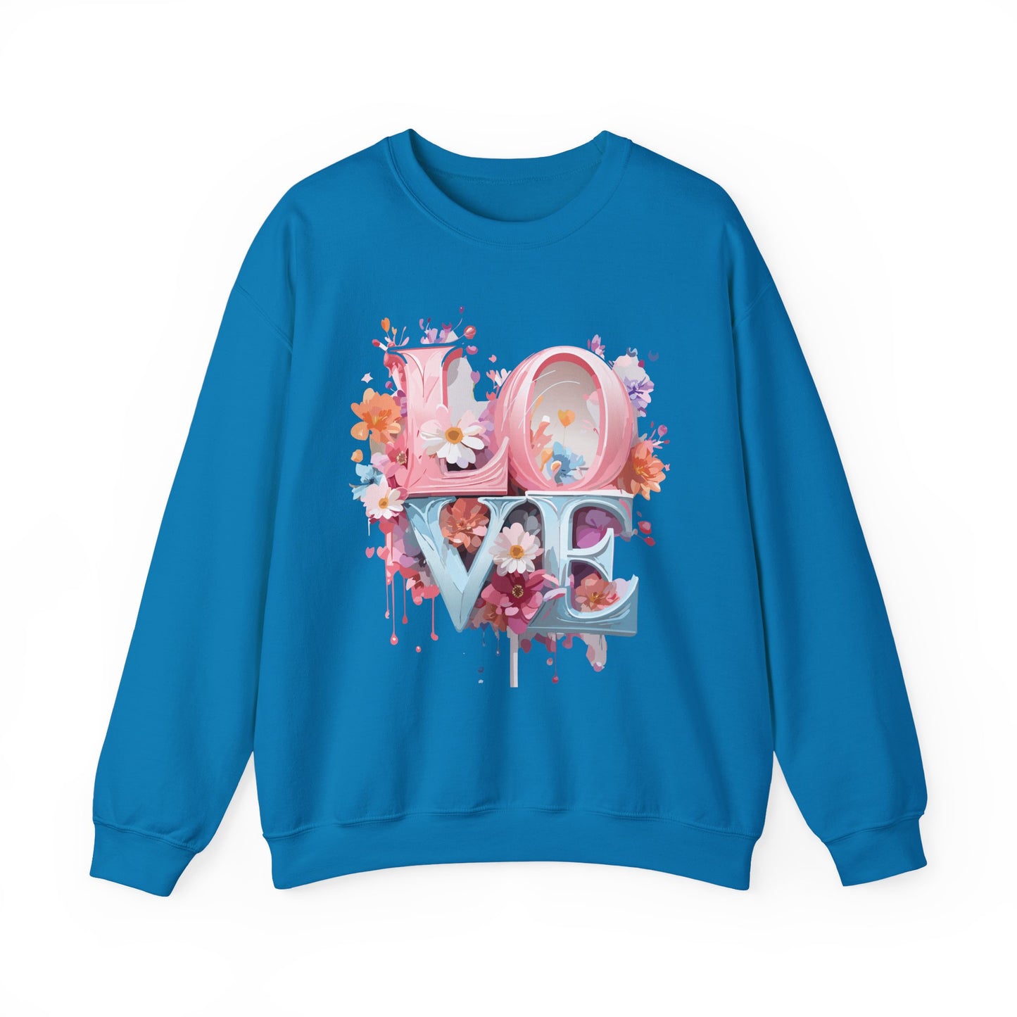 Floral Love Sweatshirt, Valentine's Day Sweatshirt, Love Flower Sweatshirt