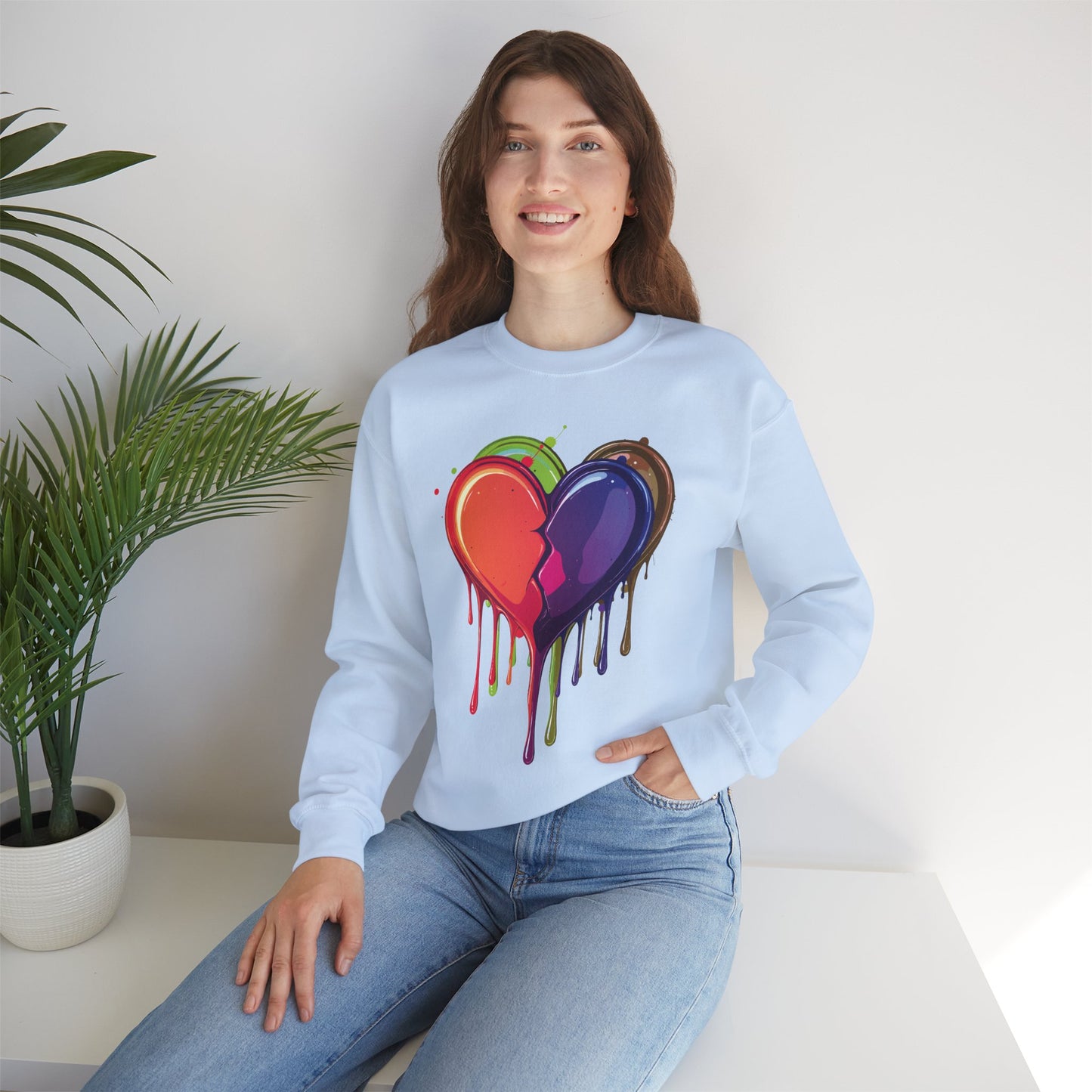 Double Bleeding Heart Sweatshirt, Big Heart Sweatshirt, Love Sweatshirt, Valentine's Day Sweatshirt, Heart Sweatshirt 119