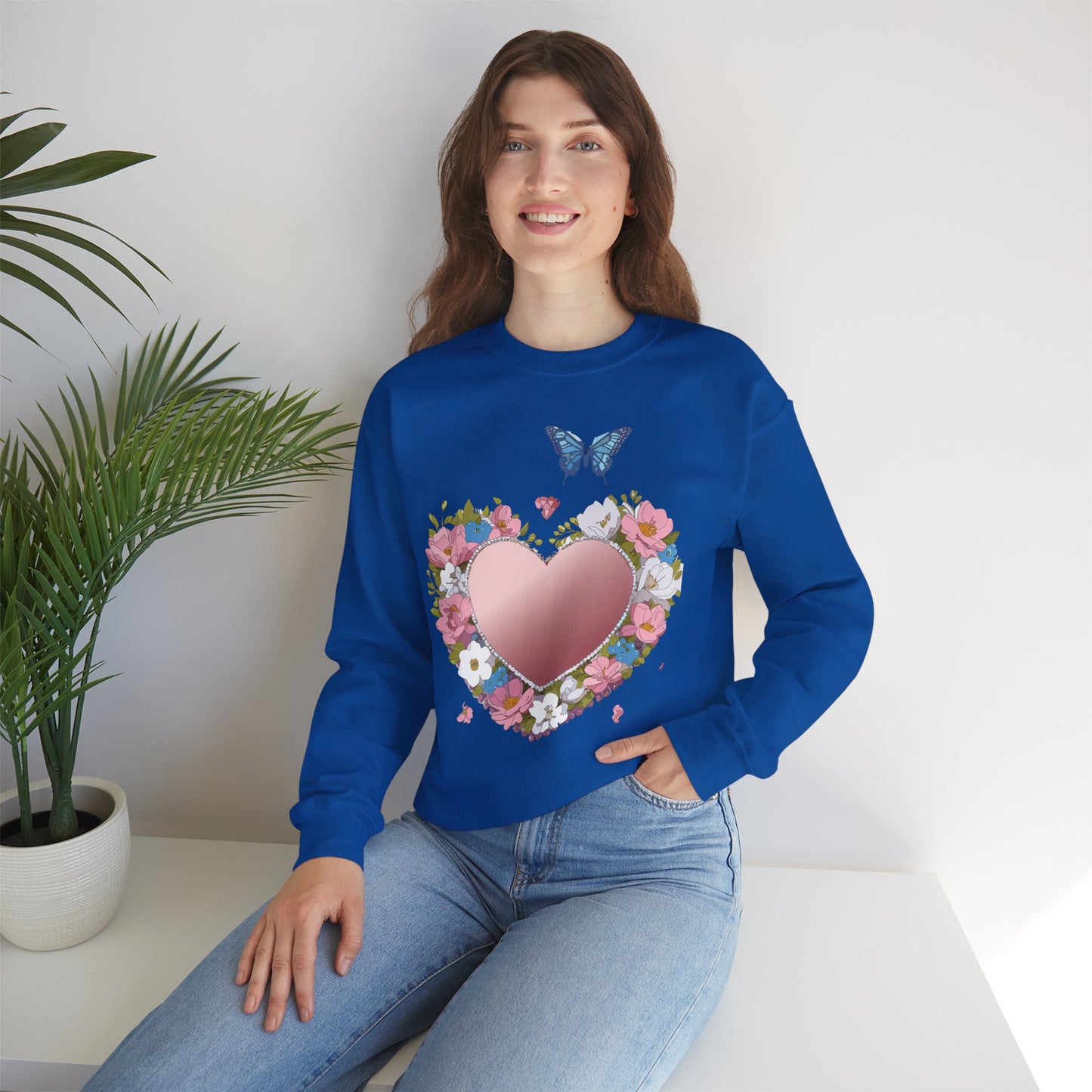 Floral Heart Sweatshirt, Floral Love Sweatshirt, Valentine's Day Sweatshirt, Heart Floral Sweatshirt