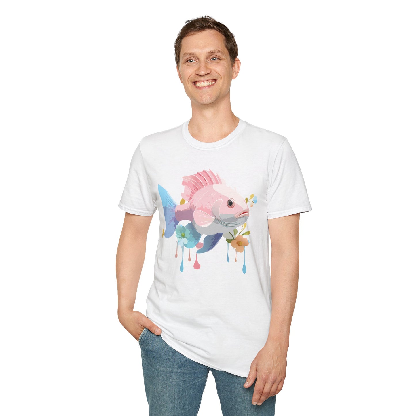 Fish Art Design Shirt, T Shirt with Fish, Graphic Shirt, Tee Shirt with Graphic Design, Shirt with Fish Graphic Art