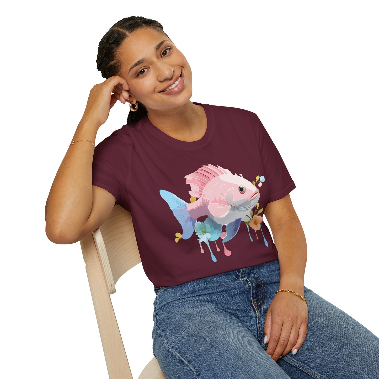 Fish Art Design Shirt, T Shirt with Fish, Graphic Shirt, Tee Shirt with Graphic Design, Shirt with Fish Graphic Art