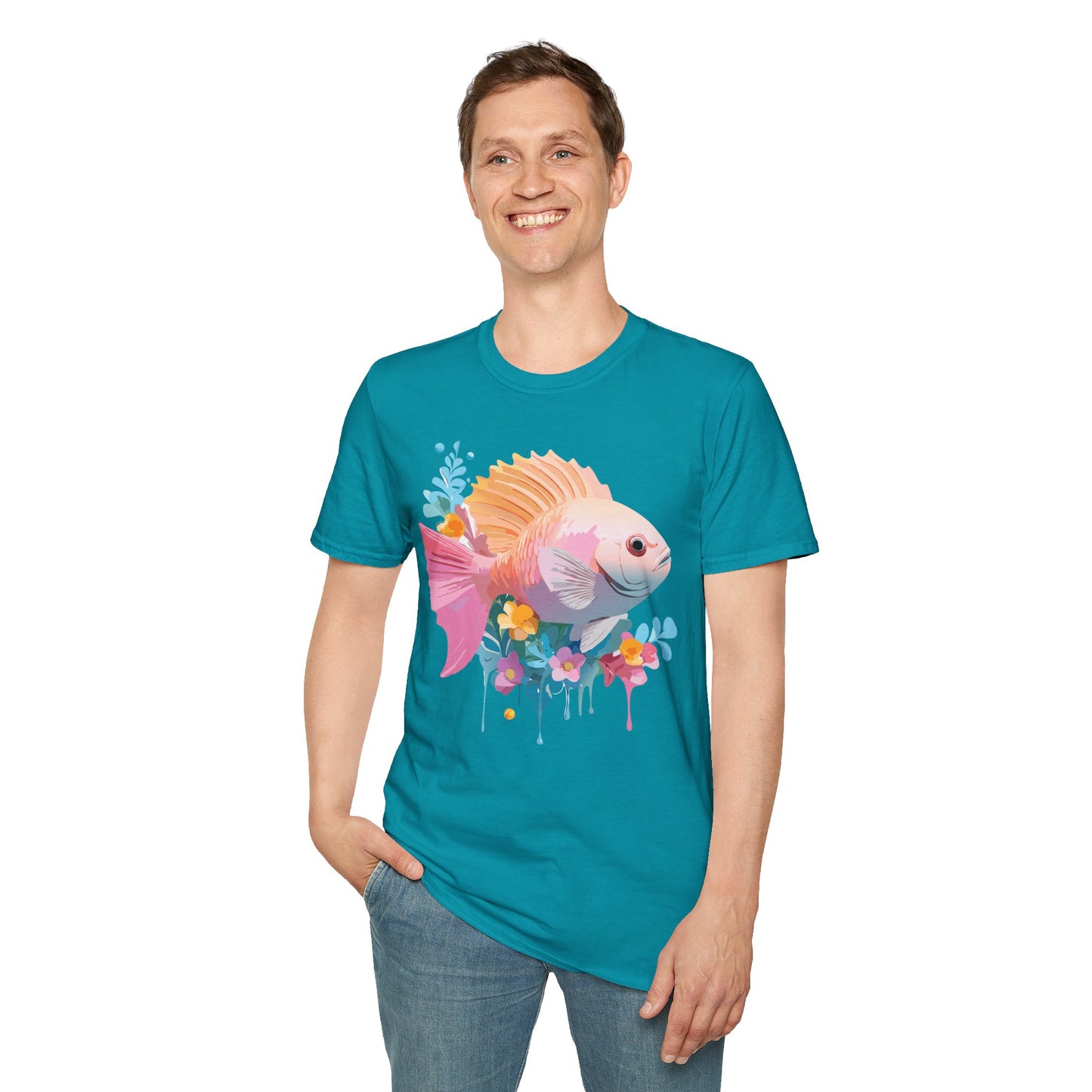 Fish Art Design Shirt, T Shirt with Fish, Graphic Shirt, Tee Shirt with Graphic Design, Shirt with Fish Graphic Art