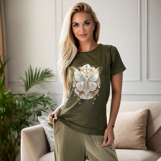 Butterfly shirt, Shirt with Butterfly, Tee Shirt with Antique Butterfly