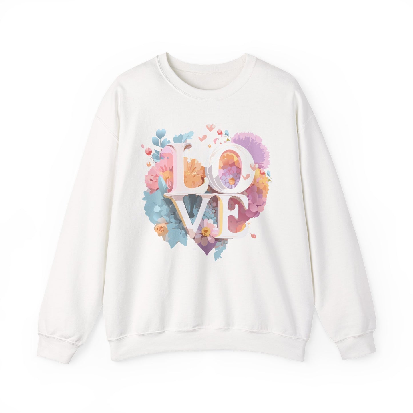 Floral Love Sweatshirt, Valentine's Day Sweatshirt, Love Flower Sweatshirt