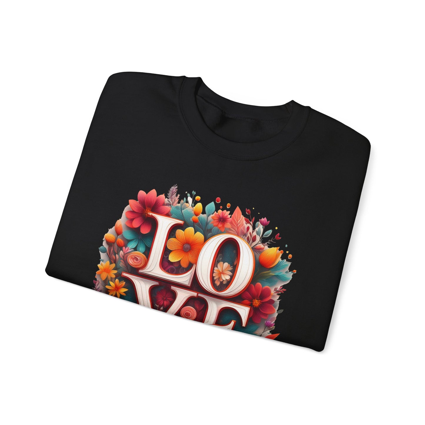Floral Love Sweatshirt, Valentine's Day Sweatshirt, Love Flower Sweatshirt