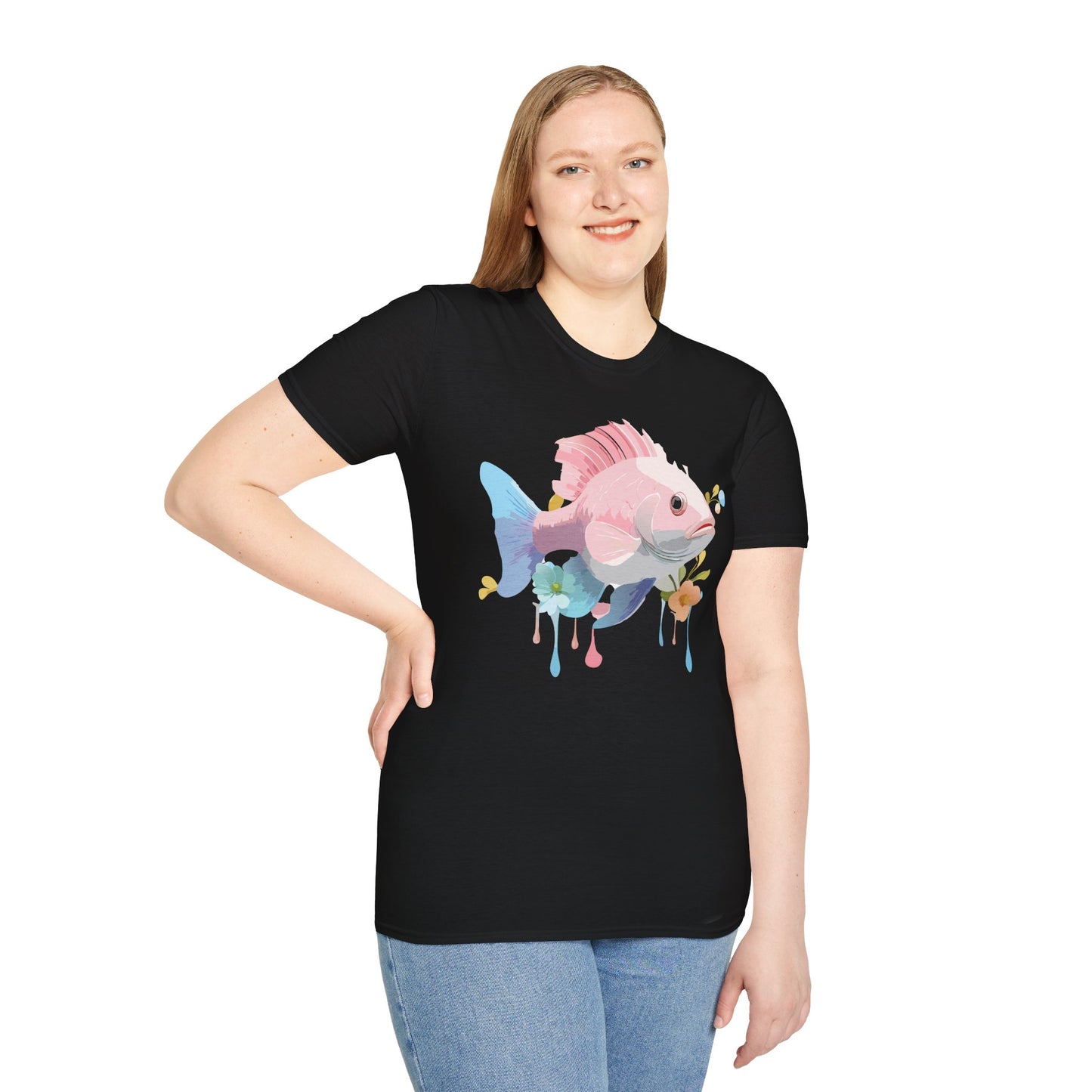 Fish Art Design Shirt, T Shirt with Fish, Graphic Shirt, Tee Shirt with Graphic Design, Shirt with Fish Graphic Art