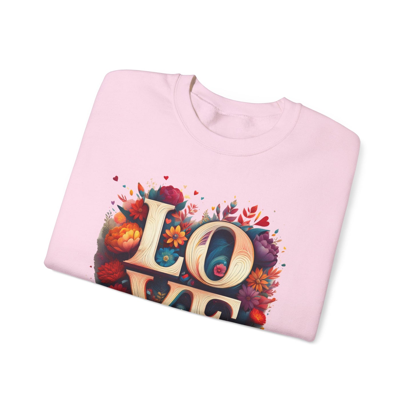 Floral Love Sweatshirt, Valentine's Day Sweatshirt, Love Flower Sweatshirt