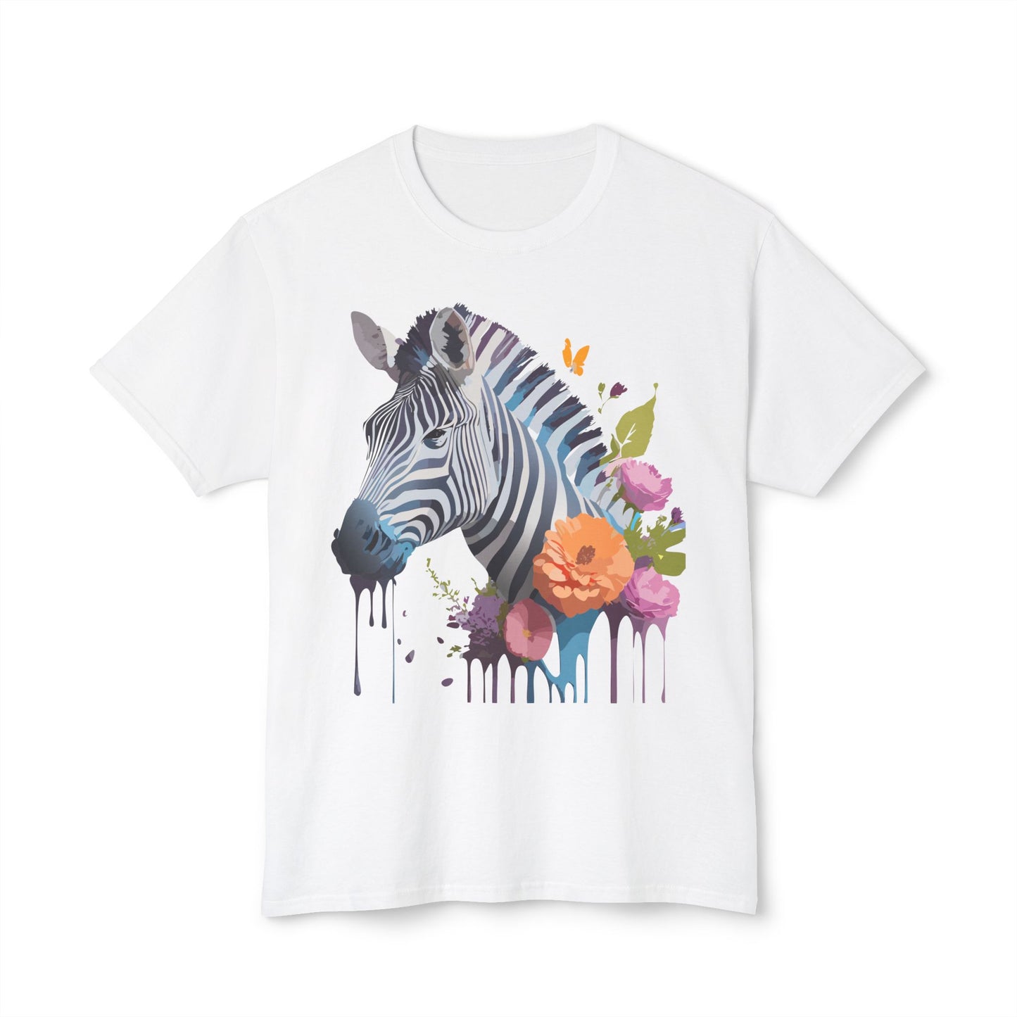 Zebra T-Shirt, Vintage Zebra Tee, Floral Tees, Zebra Art Design Shirt, Tee Shirt with Zebra 9