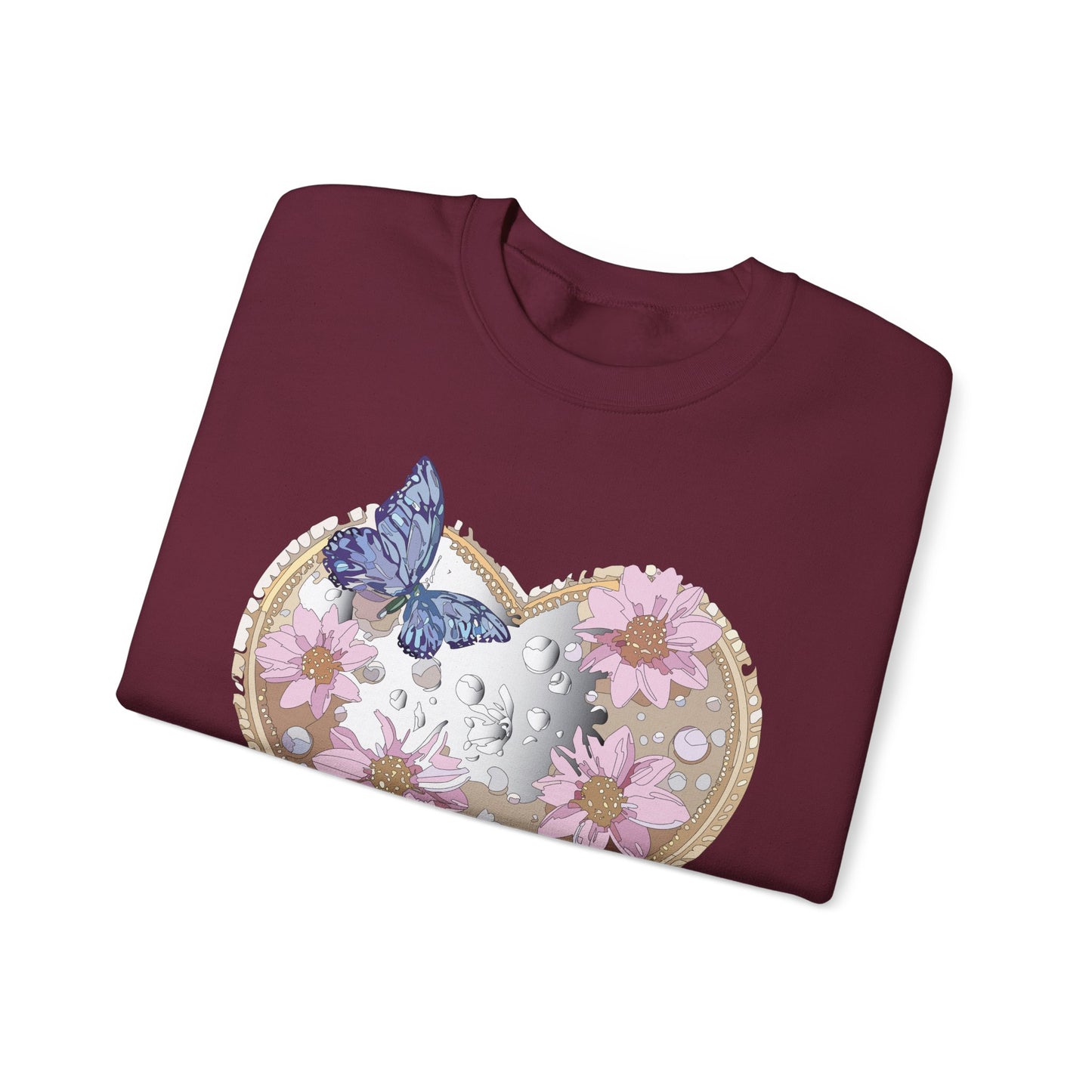 Floral Heart Sweatshirt, Floral Love Sweatshirt, Valentine's Day Sweatshirt, Heart Floral Sweatshirt