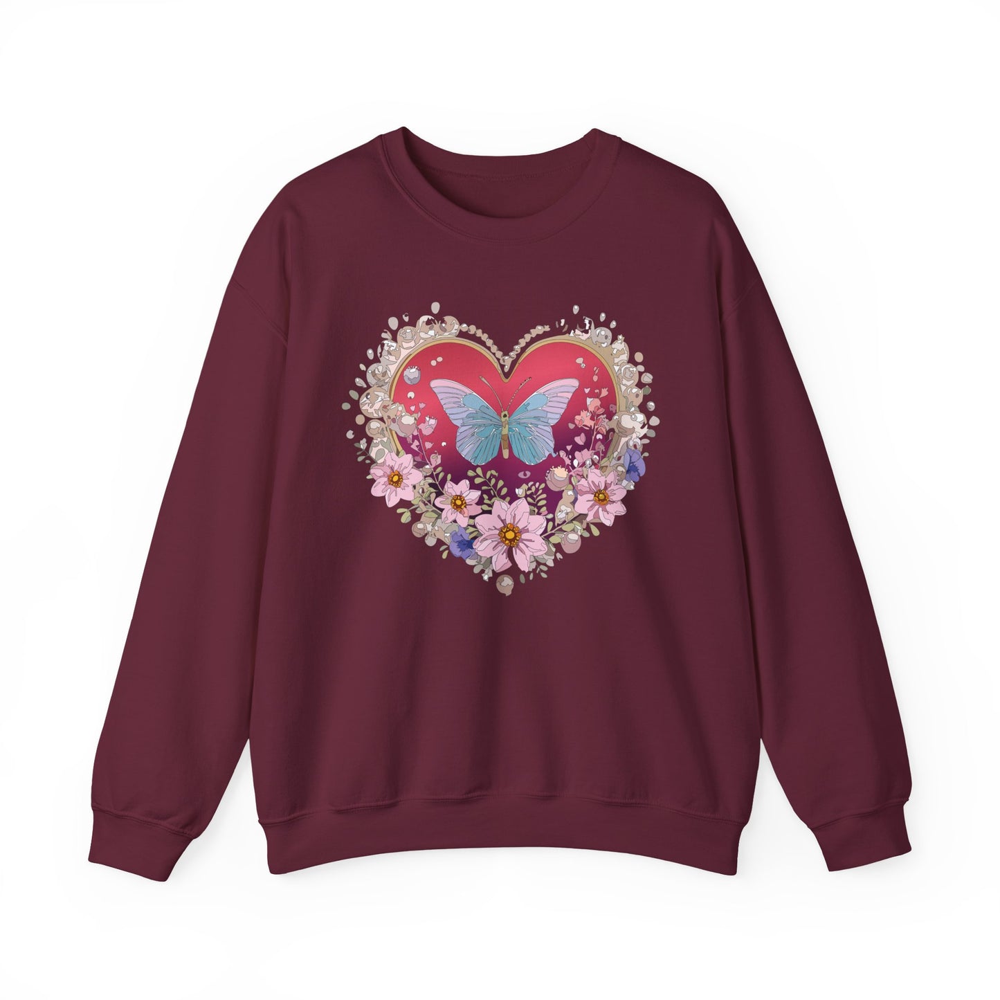 Floral Heart Sweatshirt, Floral Love Sweatshirt, Valentine's Day Sweatshirt, Heart Floral Sweatshirt