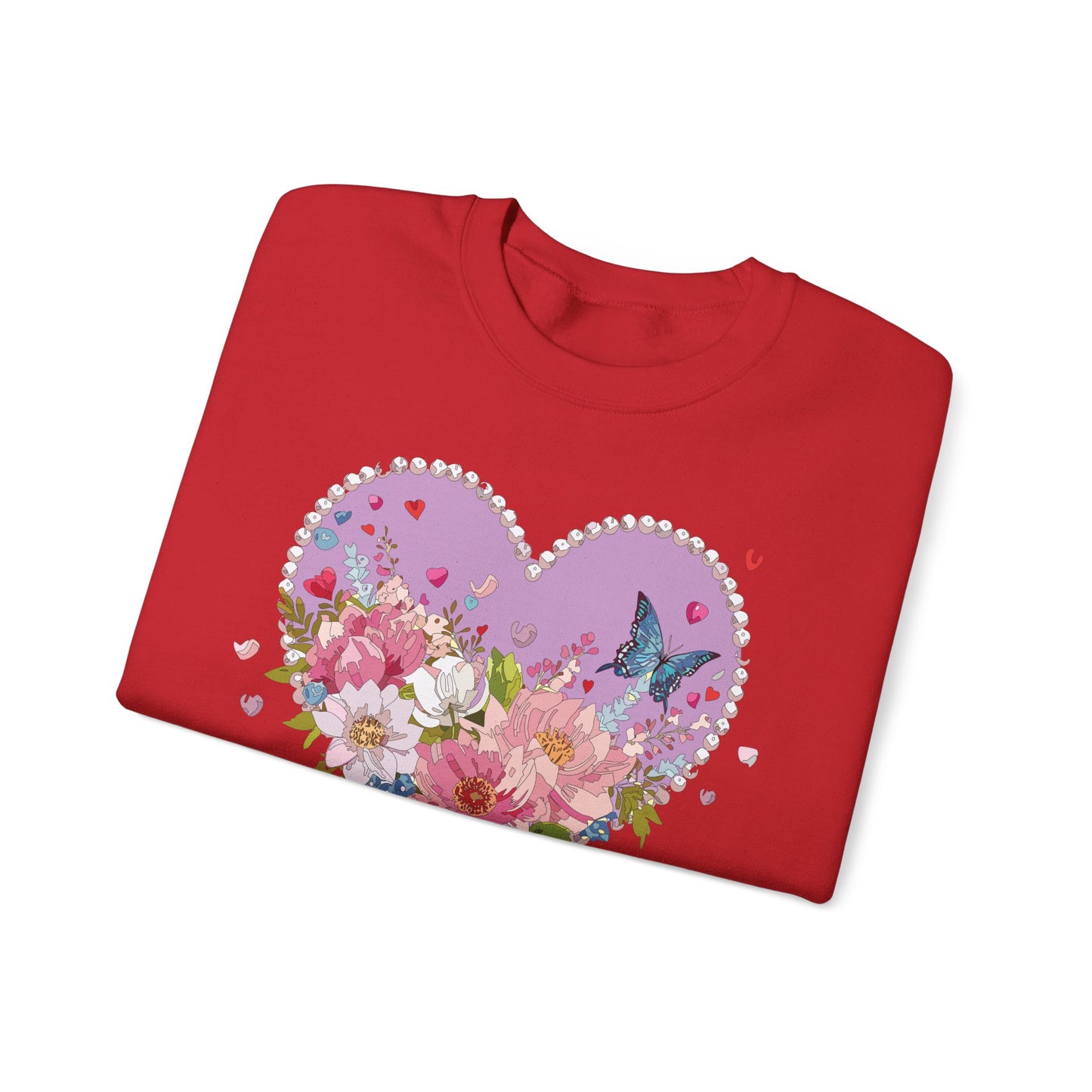 Floral Heart Sweatshirt, Floral Love Sweatshirt, Valentine's Day Sweatshirt, Heart Floral Sweatshirt