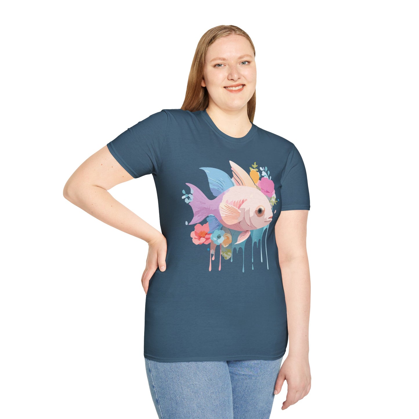 Fish Art Design Shirt, T Shirt with Fish, Graphic Shirt, Tee Shirt with Graphic Design, Shirt with Fish Graphic Art