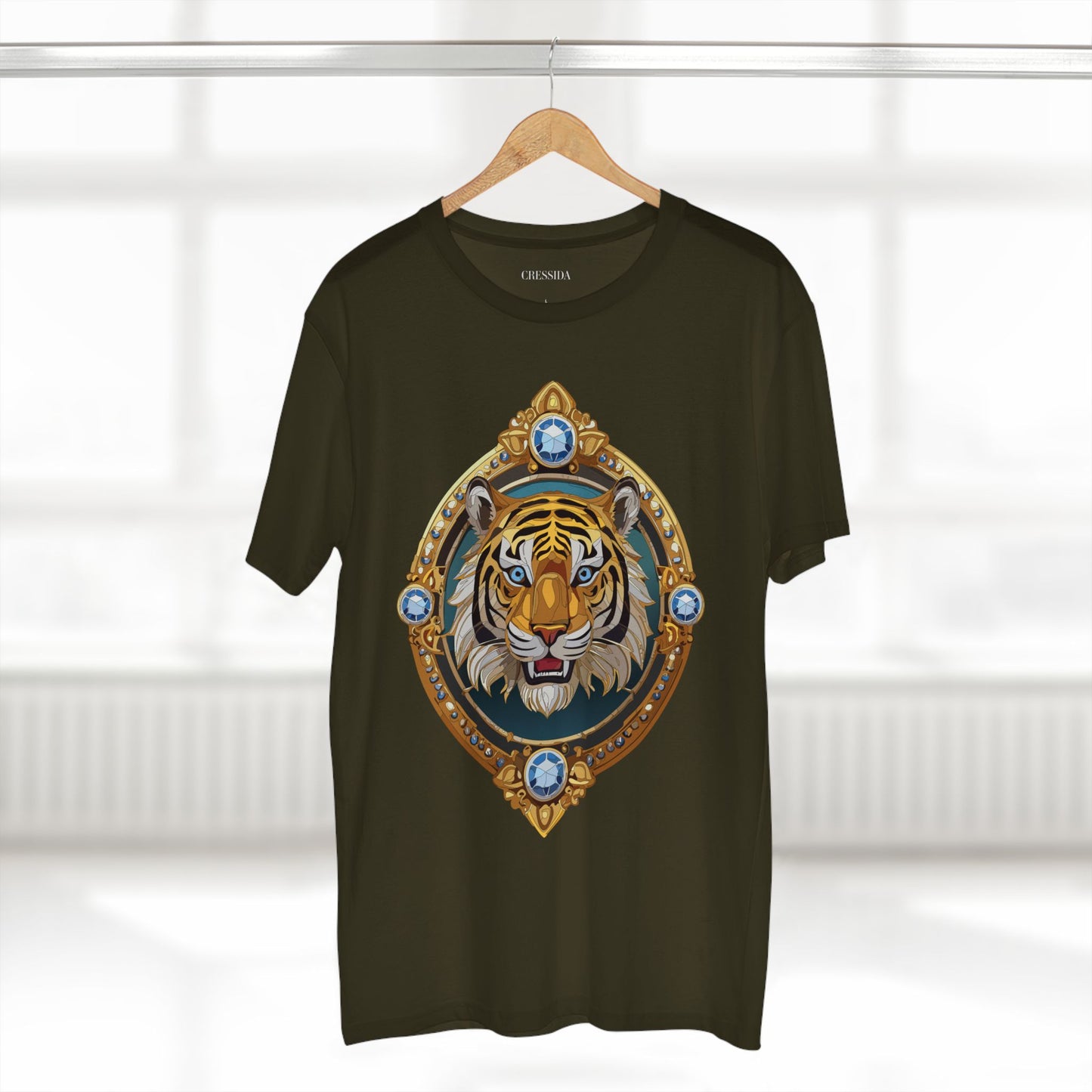 Unisex Premium Cotton Tee Shirt With Antique Animal Medallion Design