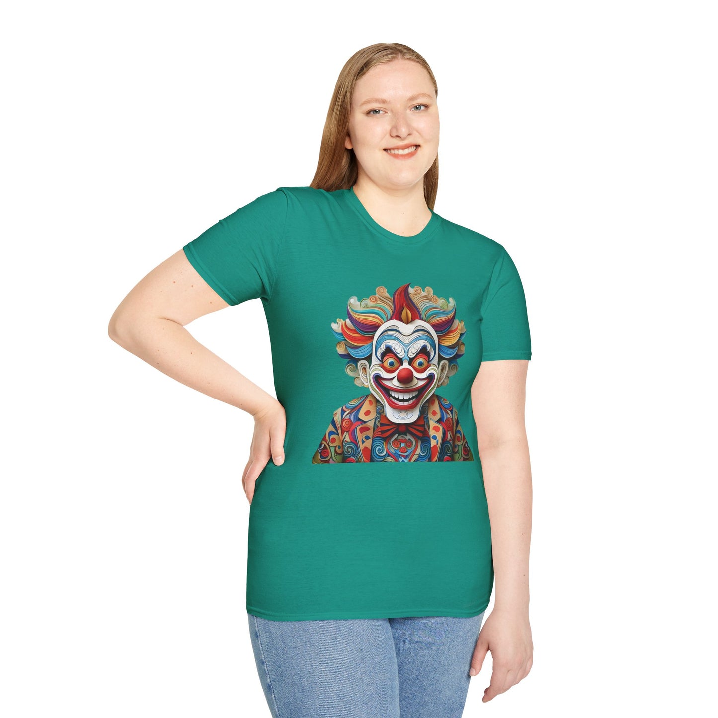 Clown Shirt, T Shirt with Clown, Funny Man Shirt, Tee Shirt with Funny Man, Circus Shirt, Shirt with Circus, Scary Man Shirt, Shirt with Scary Man