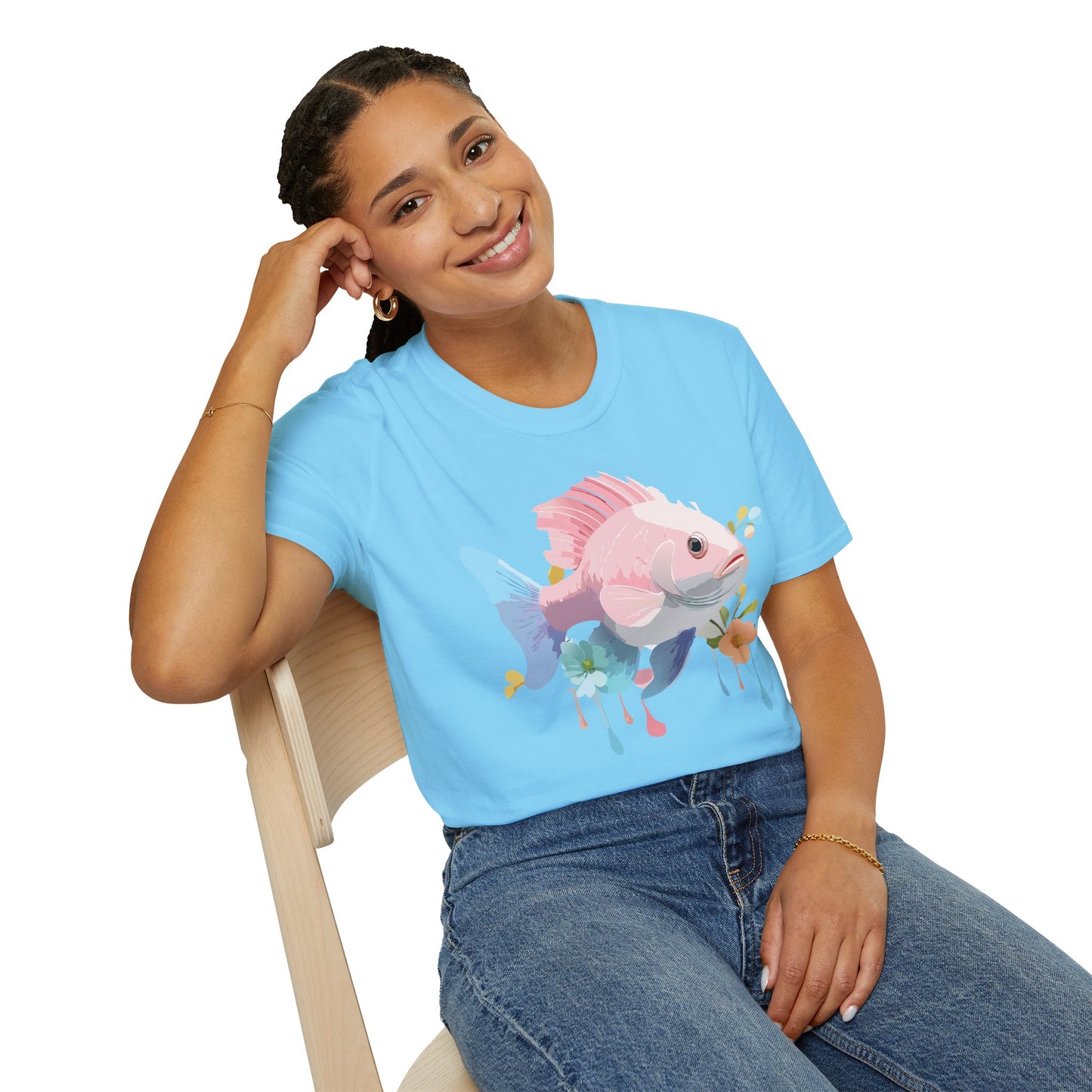 Fish Art Design Shirt, T Shirt with Fish, Graphic Shirt, Tee Shirt with Graphic Design, Shirt with Fish Graphic Art