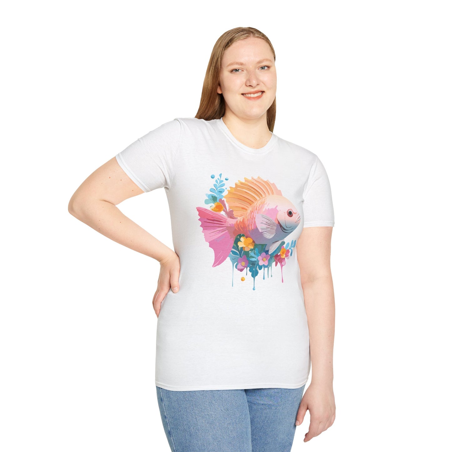 Fish Art Design Shirt, T Shirt with Fish, Graphic Shirt, Tee Shirt with Graphic Design, Shirt with Fish Graphic Art