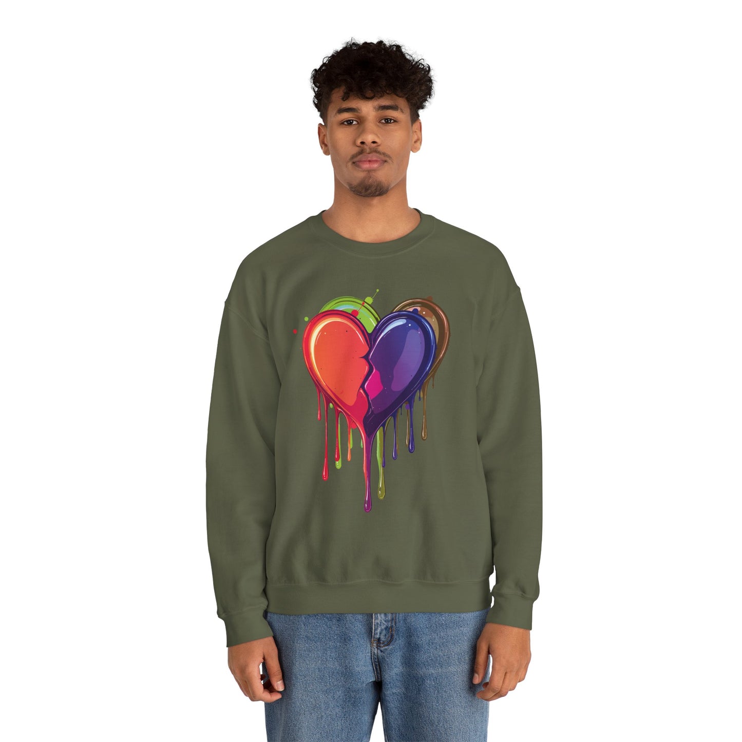 Double Bleeding Heart Sweatshirt, Big Heart Sweatshirt, Love Sweatshirt, Valentine's Day Sweatshirt, Heart Sweatshirt 119