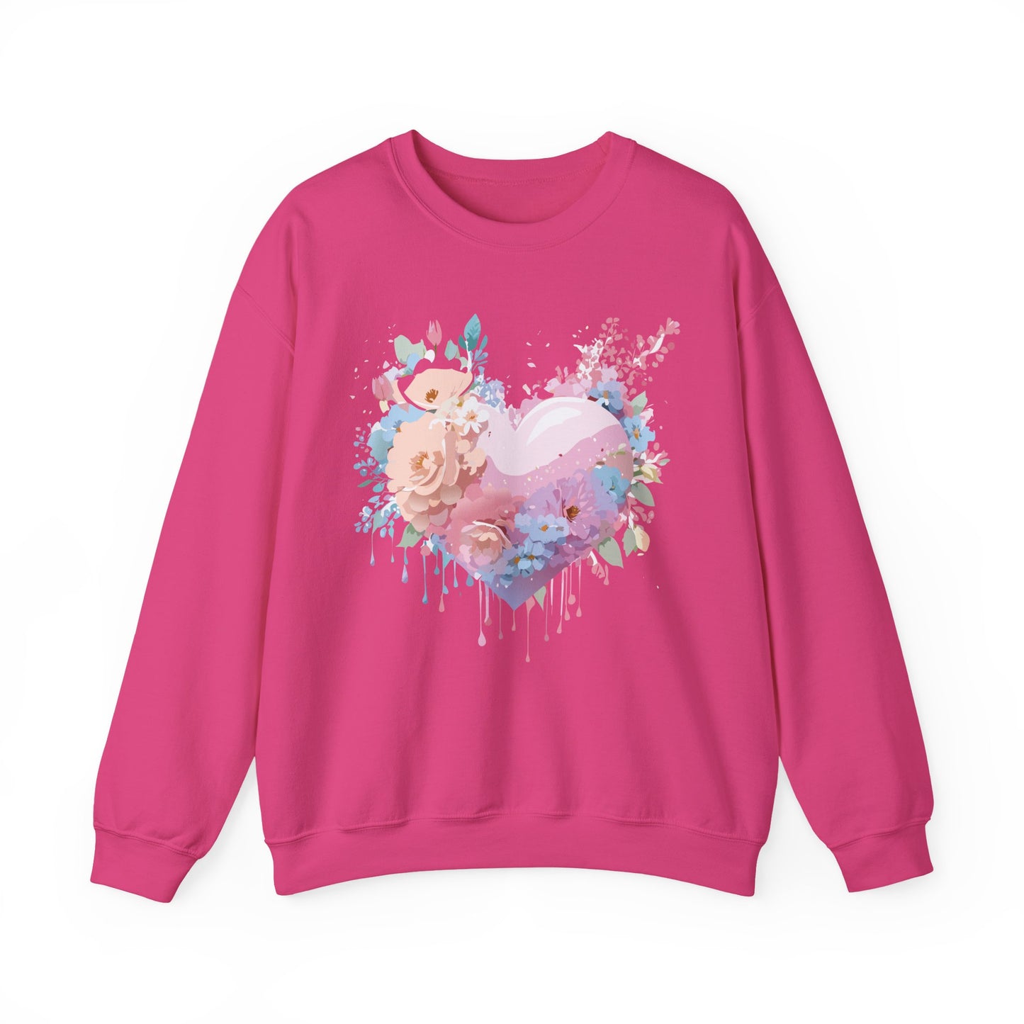 Floral Heart Sweatshirt, Floral Love Sweatshirt, Valentine's Day Sweatshirt, Heart Floral Sweatshirt