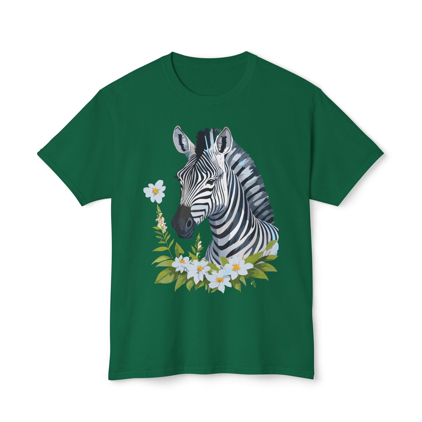 Zebra T-Shirt, Vintage Zebra Tee, Floral Tees, Zebra Art Design Shirt, Tee Shirt with Zebra 1