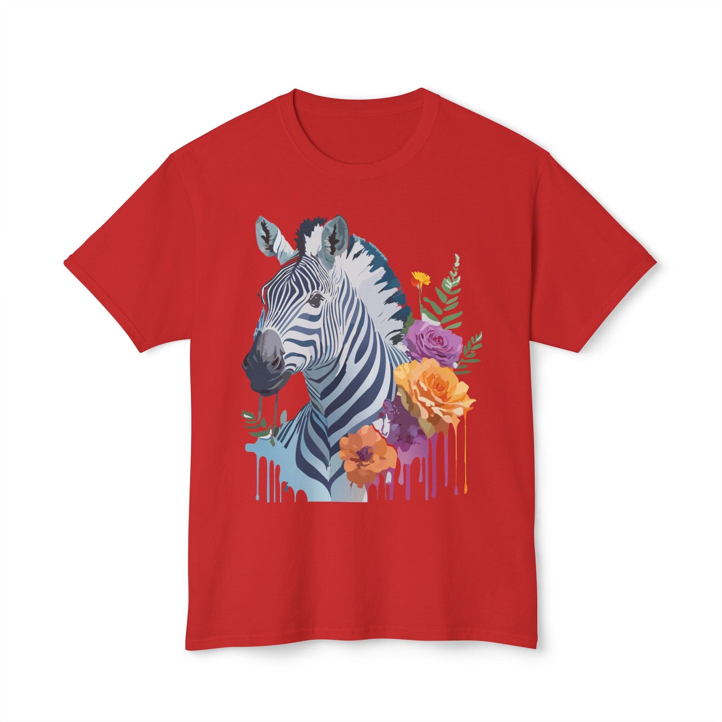 Zebra T-Shirt, Vintage Zebra Tee, Floral Tees, Zebra Art Design Shirt, Tee Shirt with Zebra 2