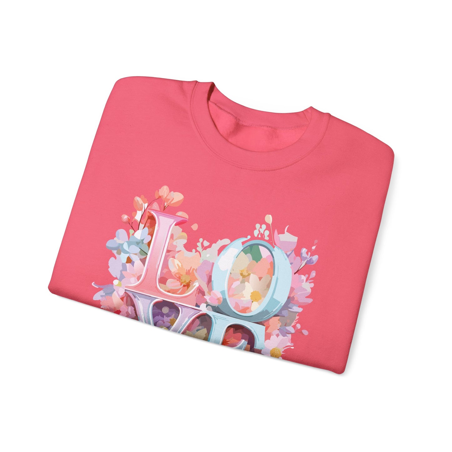 Floral Love Sweatshirt, Valentine's Day Sweatshirt, Love Flower Sweatshirt