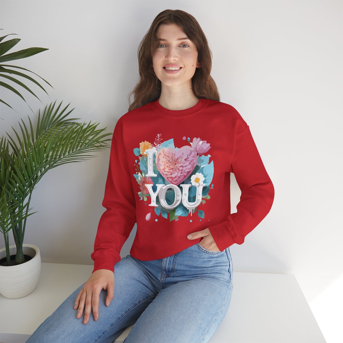 Floral Love Sweatshirt, Valentine's Day Sweatshirt, Love Flower Sweatshirt