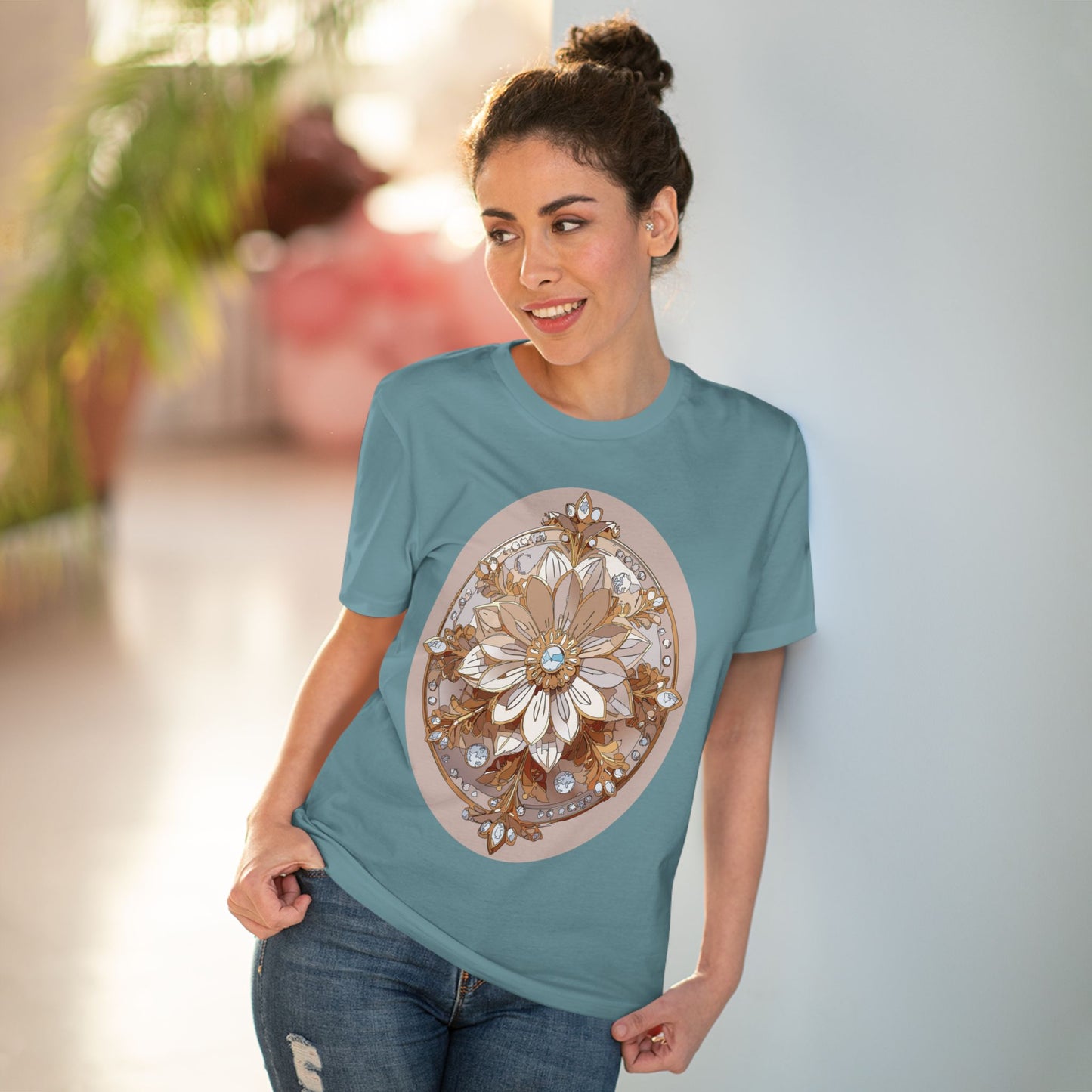 Organic T-shirt with Flower