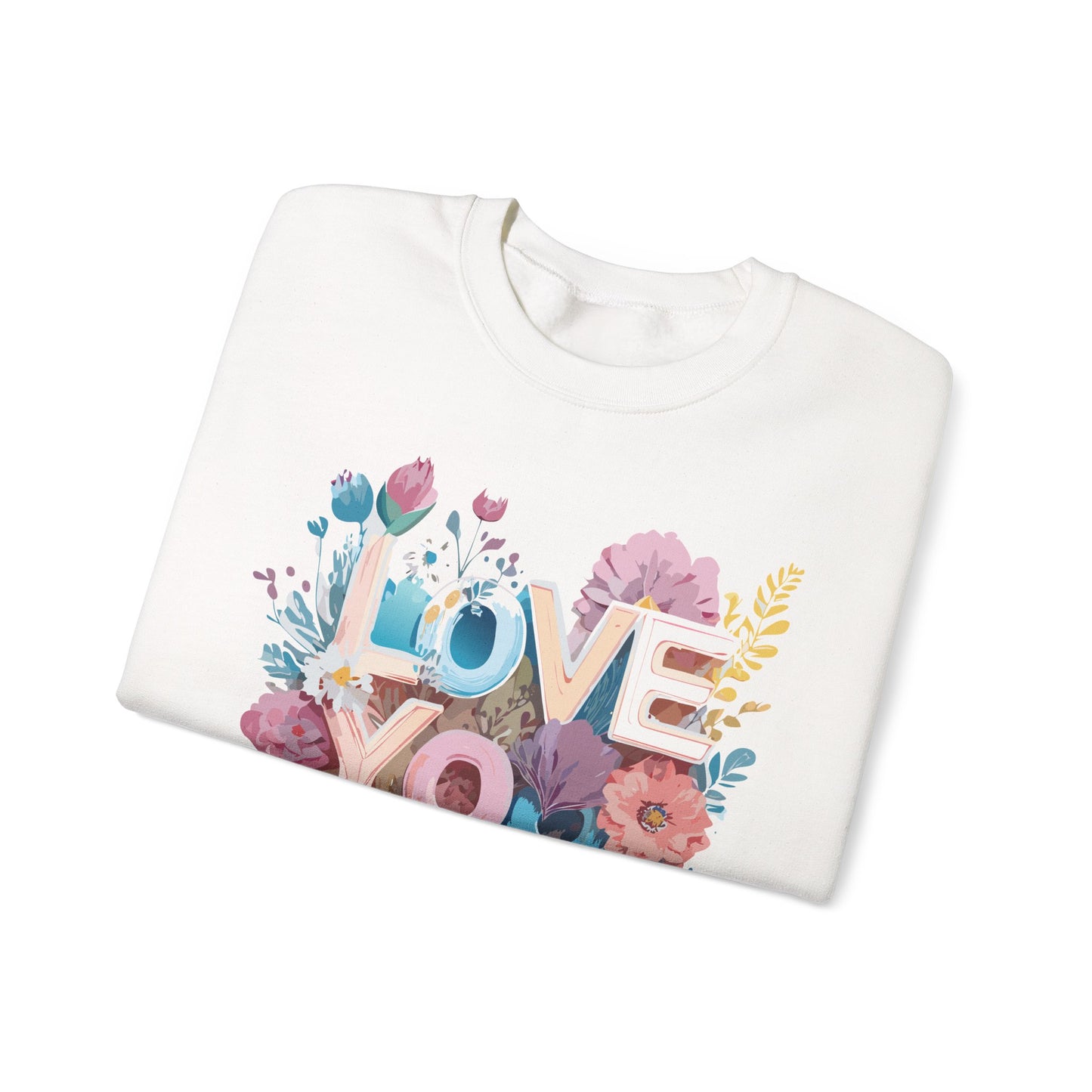 Floral Love Sweatshirt, Valentine's Day Sweatshirt, Love Flower Sweatshirt