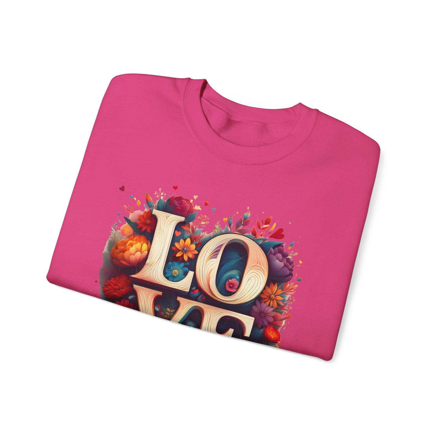 Floral Love Sweatshirt, Valentine's Day Sweatshirt, Love Flower Sweatshirt